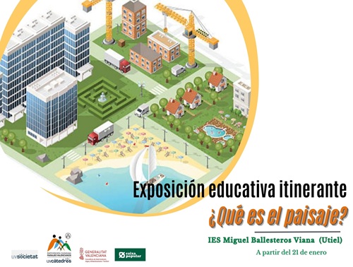 Cartel diseñado para la difusión que incluye el lugar, el pueblo y la fecha de la exposición